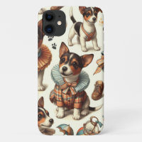 Cute Vintage Toy Fox Terrier Seamless
