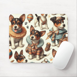 Cute Vintage Toy Fox Terrier Seamless Mouse Pad