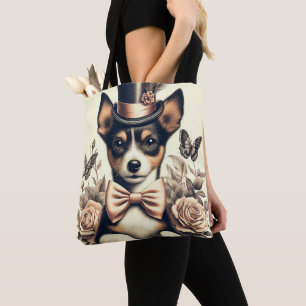 Cute Vintage Toy Fox Terrier Tote Bag