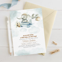 Cute Vintage Toys Elephant & Plane Baby Shower