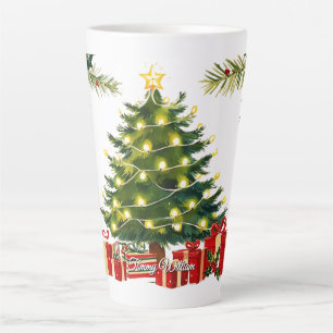 Cute Vintage Traditional Christmas Latte Mug