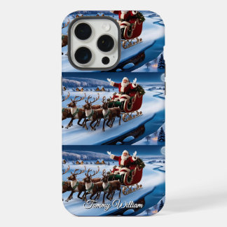 Cute Vintage Traditional Elegant Merry Christmas iPhone 15 Pro Max Case