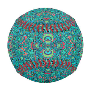 Cute vintage turquoise floral baseball