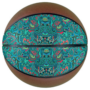 Cute vintage turquoise floral cufflinks basketball