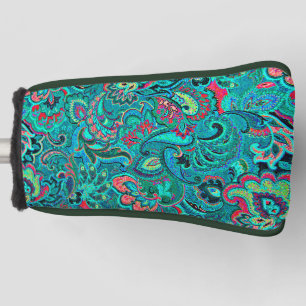 Cute vintage turquoise floral golf head cover