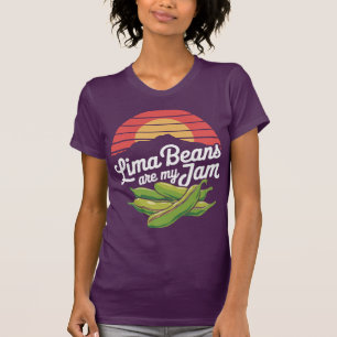 Cute Vintage Typography Lima Beans are my Jam Food T-Shirt