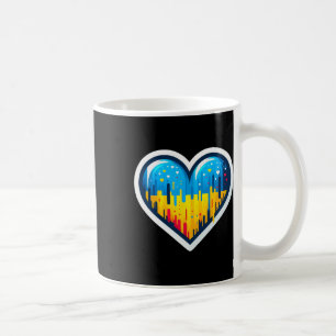 Cute Vintage Ukrainian Bynner Fan Ukraine Flag Hea Coffee Mug
