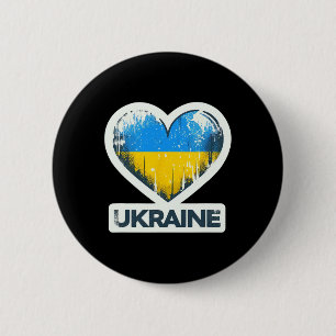 Cute Vintage Ukrainian Nner Fan Ukraine Flag Retro 6 Cm Round Badge