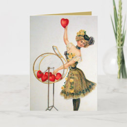 cute vintage Valentine lady add sentiment Card
