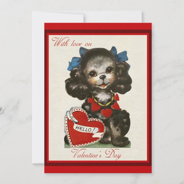 Cute Vintage Valentines Day Dog (Front)