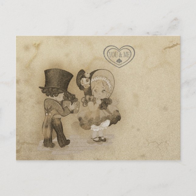 Cute Vintage Valentine's Day Postcard (Front)