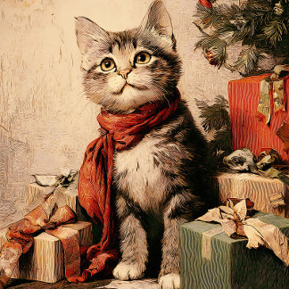 Cute Vintage Victorian Cat 520-Piece Jigsaw Puzzle