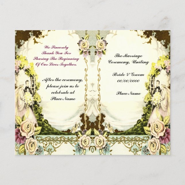 cute vintage wedding program (Front)