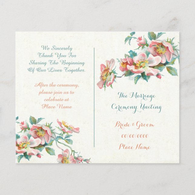 cute vintage wedding program (Front)