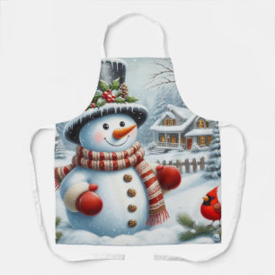 Cute, Vintage/Whimsical Christmas/winter snowman Apron
