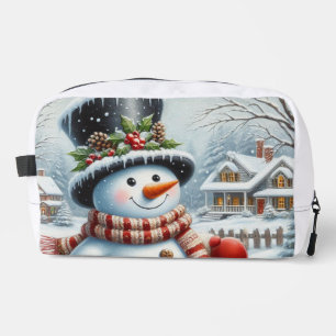 Cute, Vintage/Whimsical Christmas/winter snowman Dopp Kit
