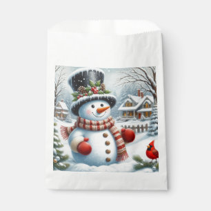 Cute, Vintage/Whimsical Christmas/winter snowman Favour Bags