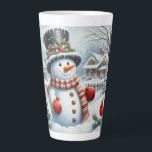 Cute, Vintage/Whimsical Christmas/winter snowman Latte Mug<br><div class="desc">.</div>