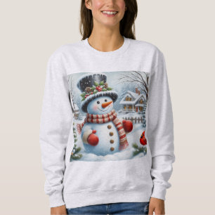 Cute, Vintage/Whimsical Christmas/winter snowman Sweatshirt