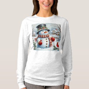 Cute, Vintage/Whimsical Christmas/winter snowman T-Shirt