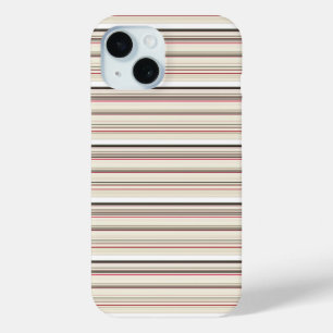 Cute vintage white red stripes iPhone 15 case