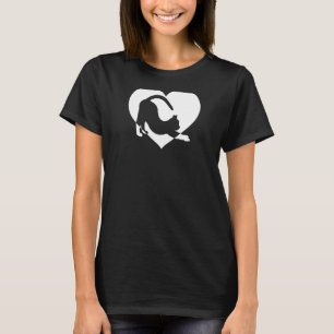 Cute Vintage Who Loves Cats Black Cat  White Heart T-Shirt