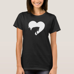 Cute Vintage Who Loves Cats Black Cat  White Heart T-Shirt