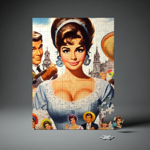 Cute Vintage Woman Jigsaw Puzzle