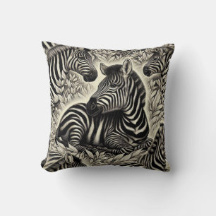 Cute Vintage Zebra Pattern Cushion
