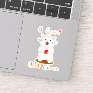 Cute Vinyl Sticker I Love Hot Choco