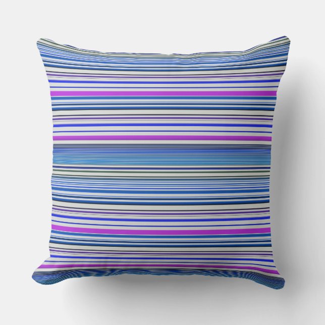 Cute violet blue stripes cushion (Front)