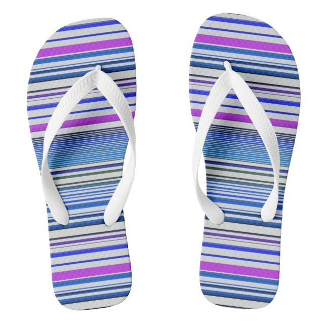 Cute violet blue stripes jandals (Footbed)