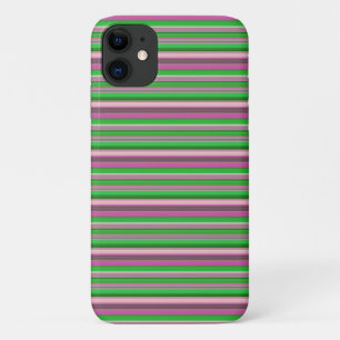 Cute violet green stripes Case-Mate iPhone case