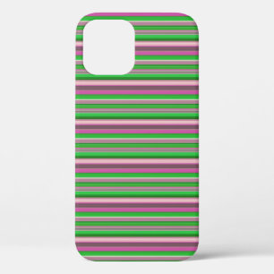 Cute violet green stripes iPhone 12 pro case