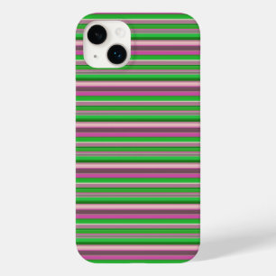 Cute violet green stripes Case-Mate iPhone 14 plus case