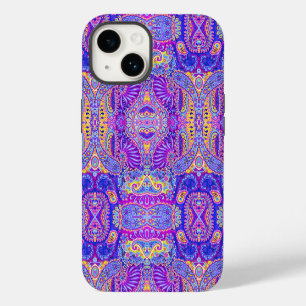 Cute violet paisley pattern Case-Mate iPhone 14 case