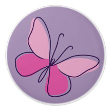 Cute Violet Pink Butterfly Doodle