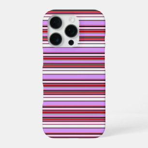 Cute violet red stripes iPhone 16 pro case