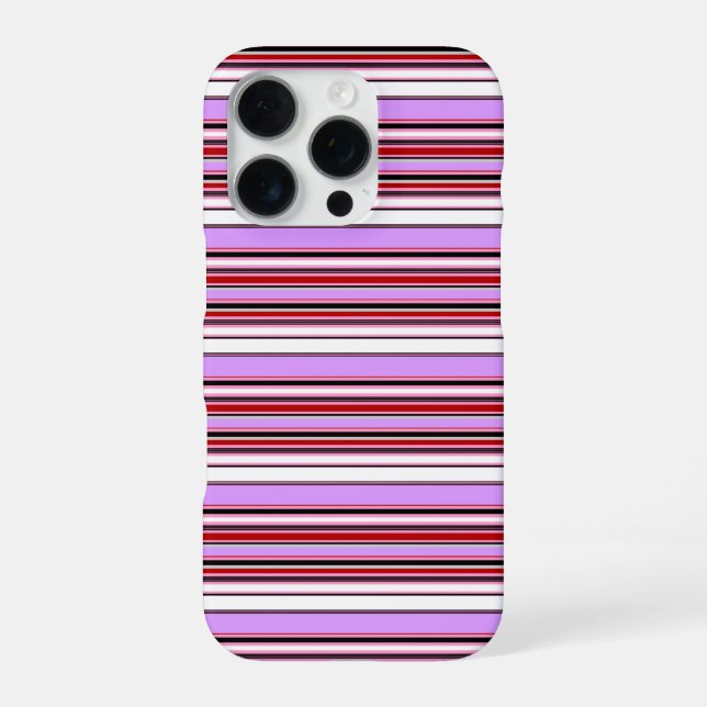 Cute violet red stripes iPhone case (Back)