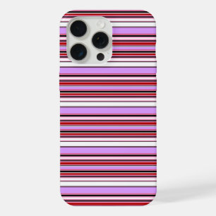 Cute violet red stripes iPhone 15 pro max case
