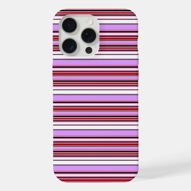 Cute violet red stripes iPhone case (Back)
