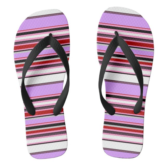 Cute violet red stripes jandals (Footbed)