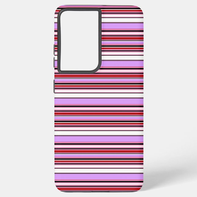 Cute violet red stripes samsung galaxy s21+ case (Back)