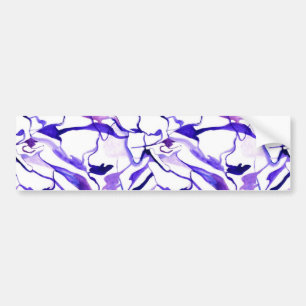 Cute violet watercolor abstract lines pattern bumper sticker