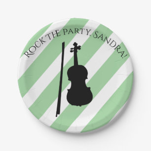 Cute Violin Rock And Roll Musical Instruments  Paper Plate