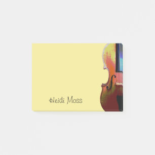 Cute Violin Yellow Monogram Musical Post-it Notes