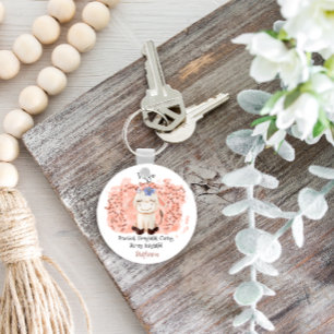 Cute Virgo Maiden Watercolor Bull Zodiac Key Ring