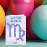 Cute Virgo Sign Custom Purple Happy Birthday Card<br><div class="desc">This pretty,  personalised custom purple and lavender Virgo happy birthday card features your astrological sign from the Zodiac in a beautiful sparkle like the constellations. Customise this cute astrology design with your name in cursive script for someone with a late August or early September birthday.</div>