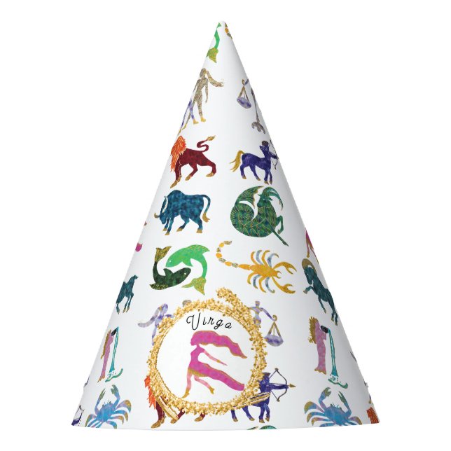 Cute Virgo Zodiac Birthday Party Hat (Front)