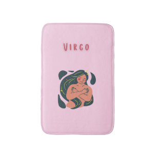Cute Virgo, zodiac, star sign print Bath Mat